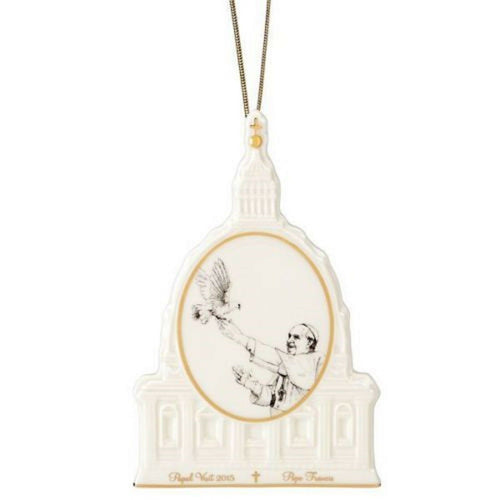 Lenox 2015 Pope Francis Ornament Commemorative Papal Visit Dove Of Peace LE NEW0