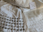 Sferra Lucido Ivory Velvet Christmas Tree Skirt Silver Diamond Embroidery 60 NEW6