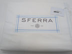 Sferra Tratto White Queen Duvet Blue Satin Stitch Line Embroidery Italy NEW11