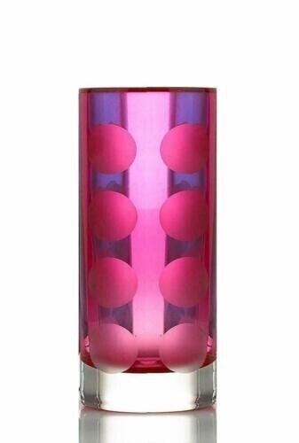Kate Spade NY Crystal Bonita Street Hot Pink Bud Vase Frosted Dots 7.5 Lenox NEW2
