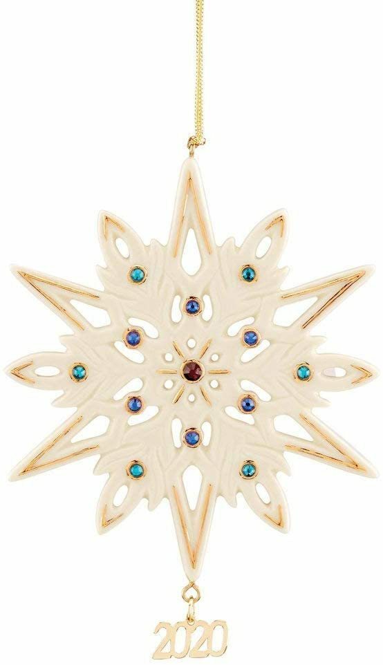 Lenox 2020 Gemmed Snowflake Ornament Annual Multicolored Crystals Christmas NEW1