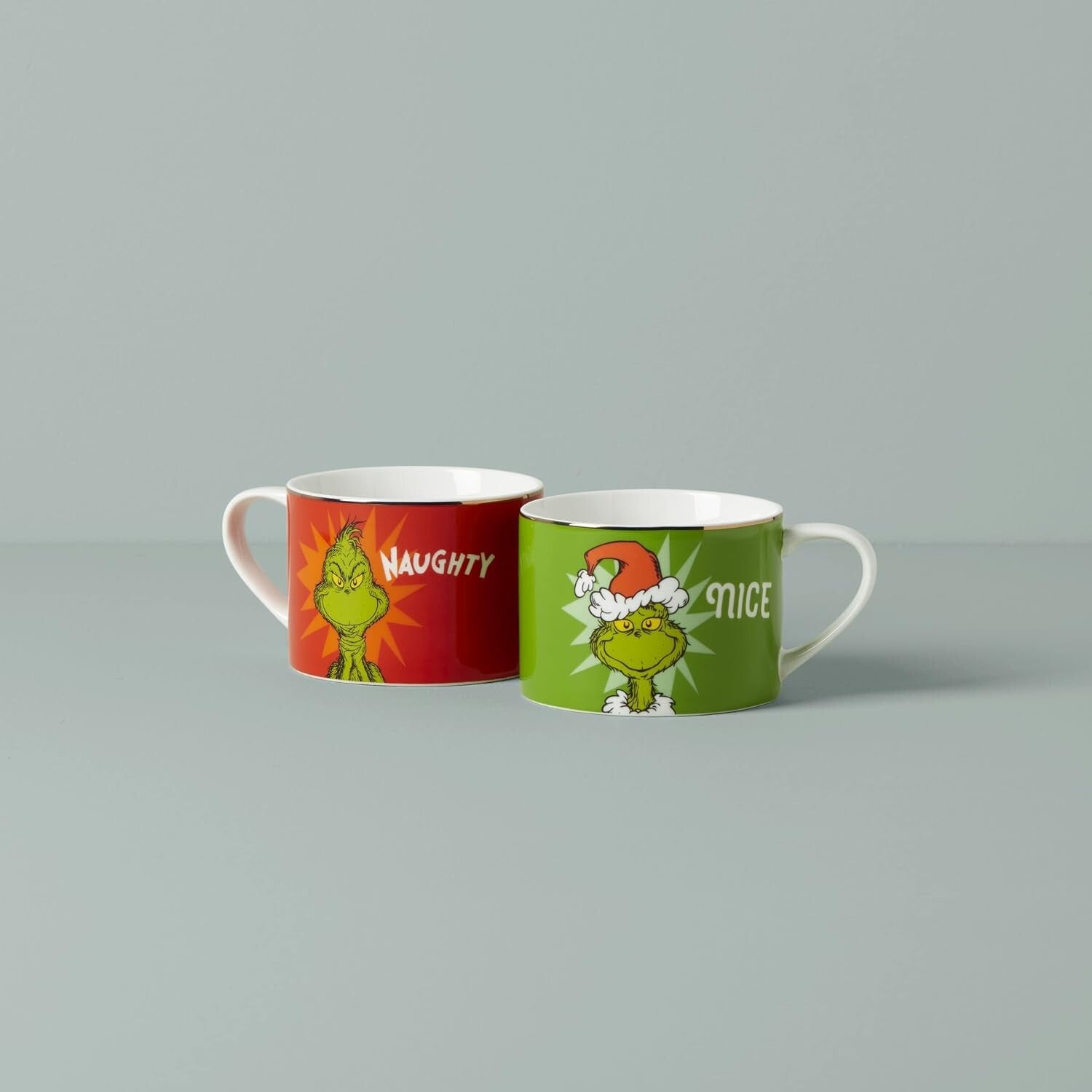 Lenox Grinch Naughty and Nice Mugs Pair Who Stole Grinchmas Christmas  Gift NEW1