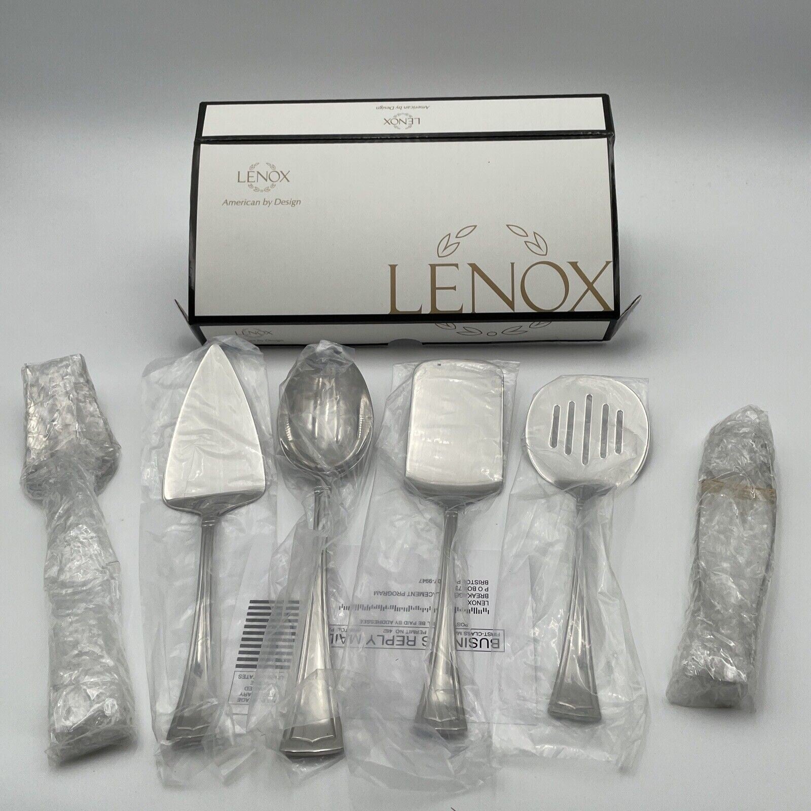 Lenox Fonthill Serving Utensil Set 6 PC Hostess Flatware 18/10 Stainless NEW1