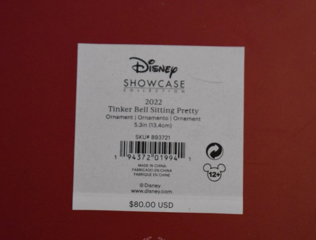 Lenox Disney 2022 Tinkerbell Figurine Ornament Sitting Pretty Leaf Christmas NEW9