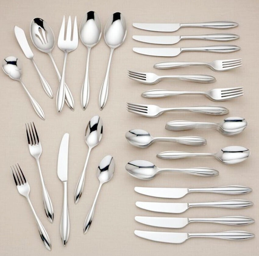 Lenox Marietta 54PC Flatware Set Service for 8 + Hostess Set Stainless 18/10 NEW5