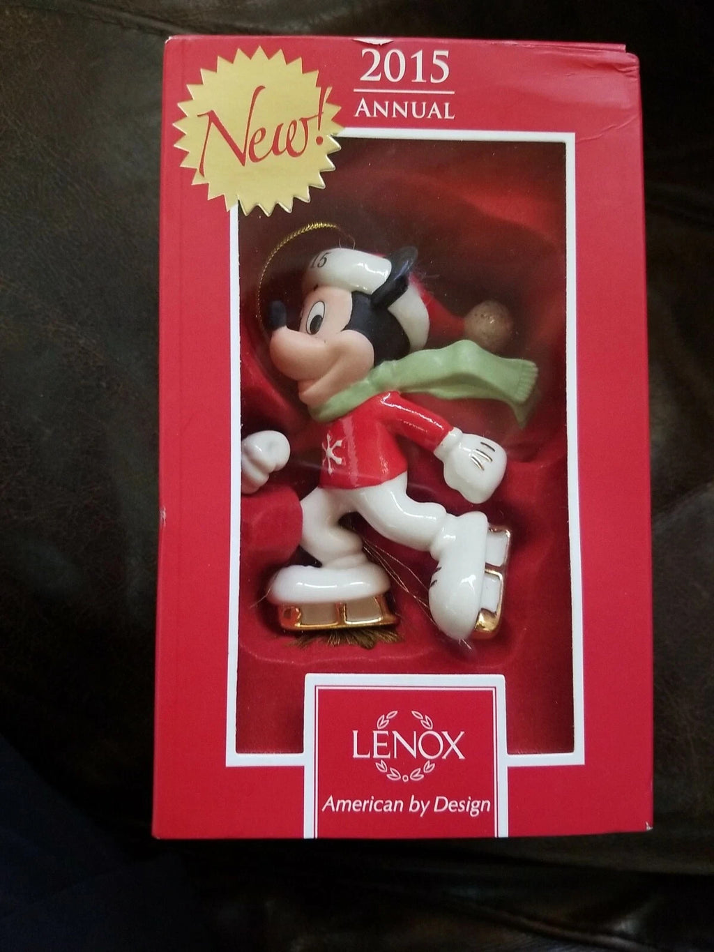 Lenox Disney 2015 Mickey Skating Figurine Ornament Annual Off To The Rink NEW8