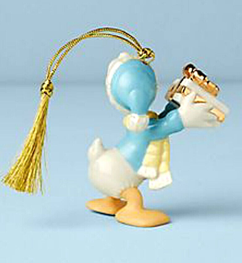 Lenox Disney Donald Duck Figurine Ornament  A Gift For You Christmas Sweater NEW2