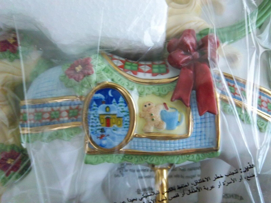 Lenox 2014 Christmas  Carousel Horse Gingerbread Figurine Annual Poinsettias NEW3