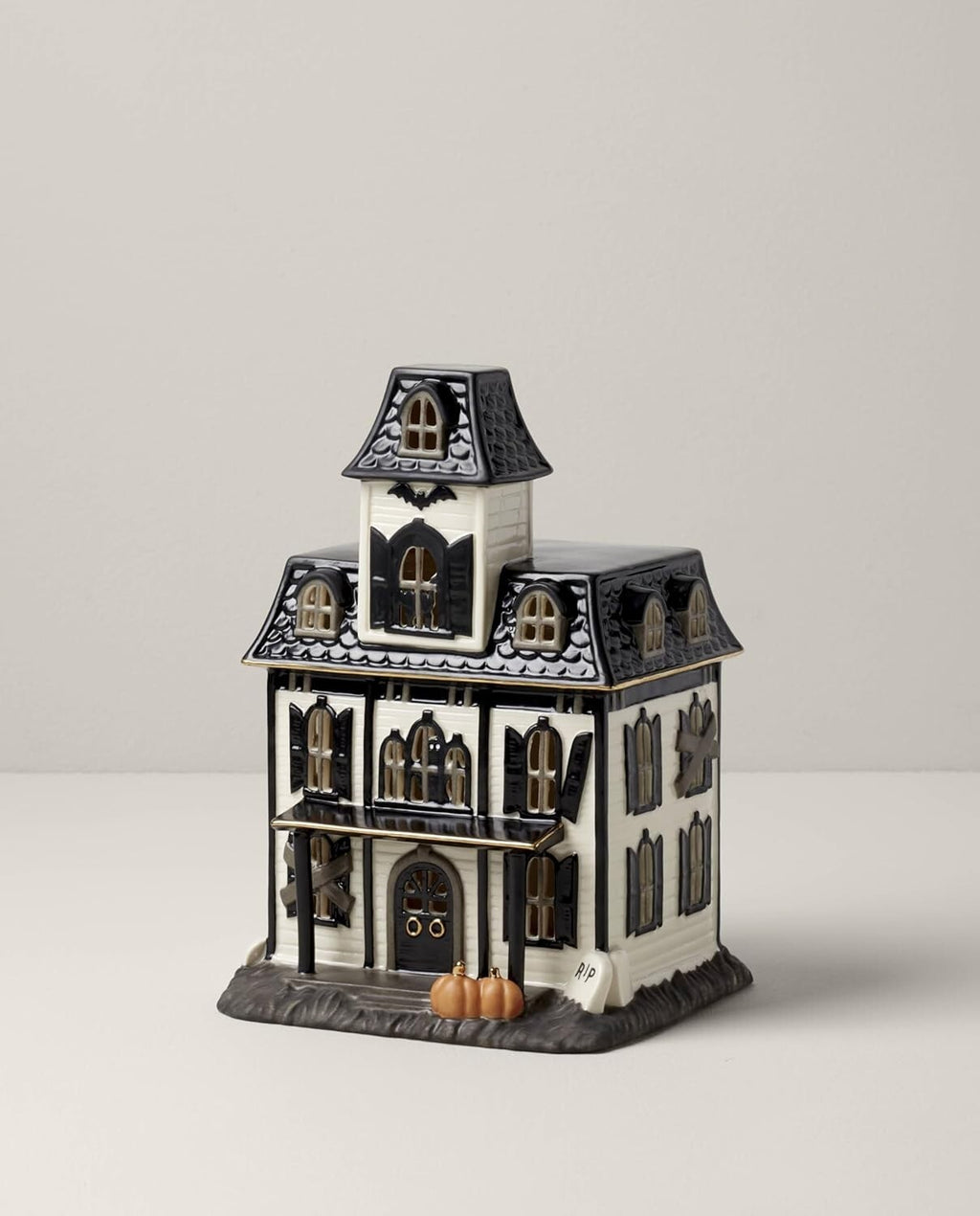 Lenox Halloween Lighted Haunted House Figurine Black Cat Pumpkin Owl Vintage NEW1