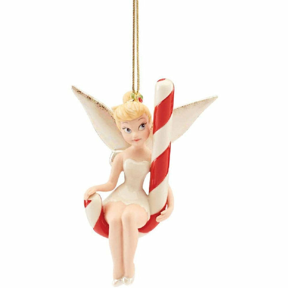 Lenox Disney 2020 Tinkerbell Figurine Ornament Sitting Sweetly Candy Cane NEW1