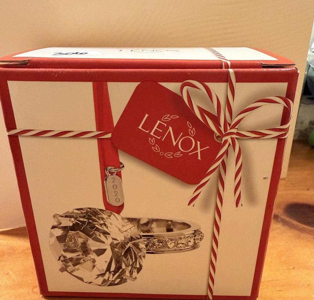 Lenox 2020 Engagement Ring Ornament Wedding Proposal Crystal Christmas Gift NEW5