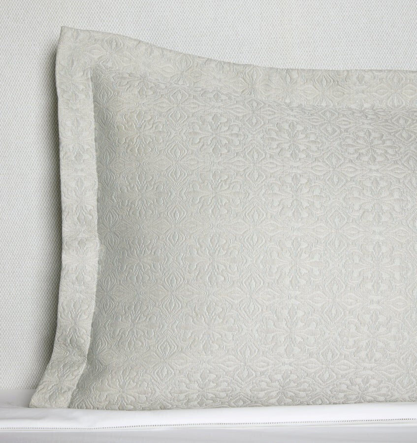 Sferra Veroli Ice Standard Sham Textured Tile Motif Cotton Matelassé Italy NEW2