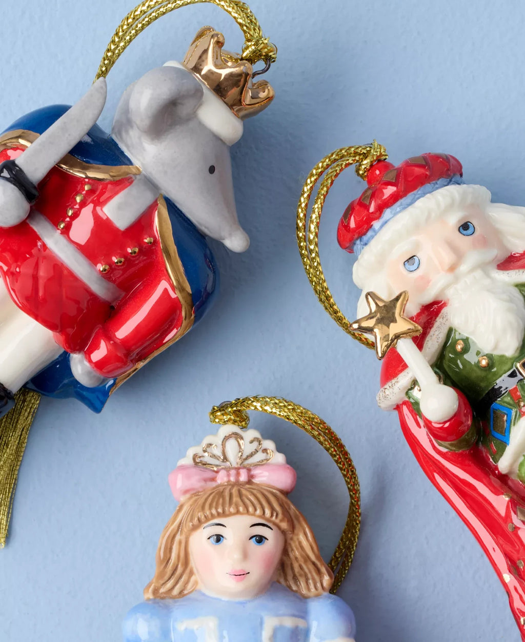 Lenox Nutcracker Ballet  Figurine Ornament Set 3 Clara Mouse King Christmas NEW3