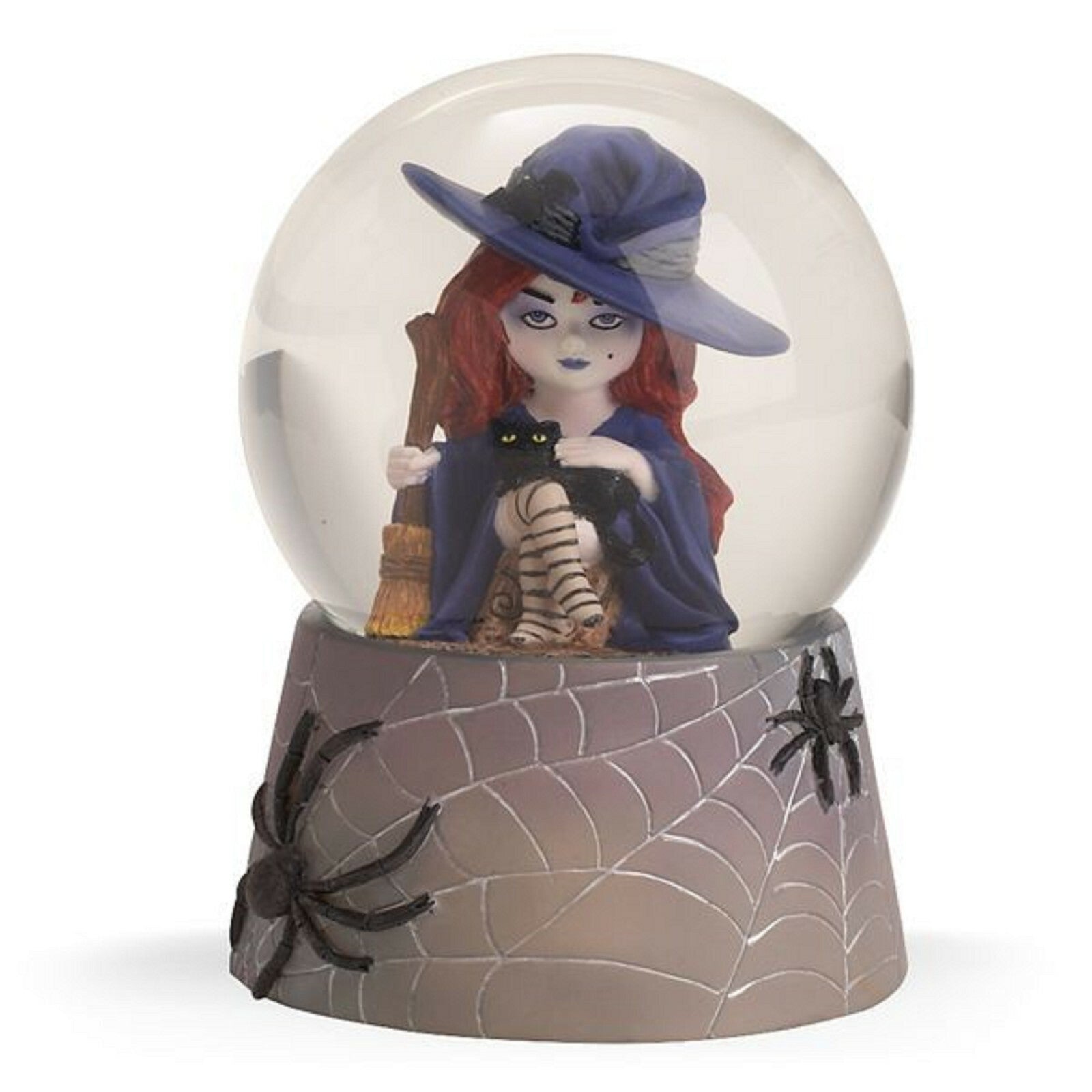 Lenox Halloween Lighted Witch Water Globe Figurine Winnie Spiders Black Cat NEW1