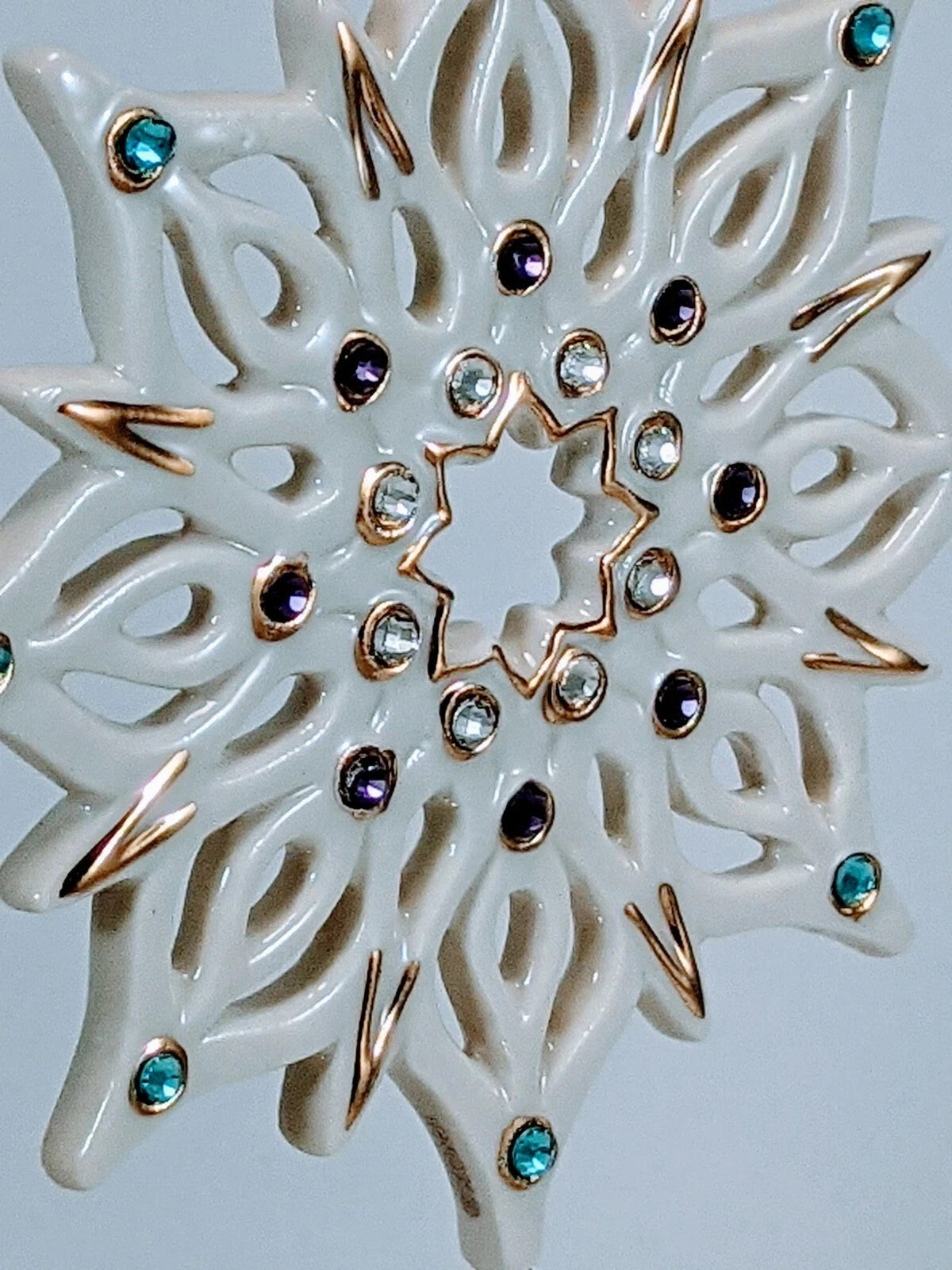 Lenox 2021 Gemmed Snowflake Ornament Annual Multicolored Crystals Christmas NEW5