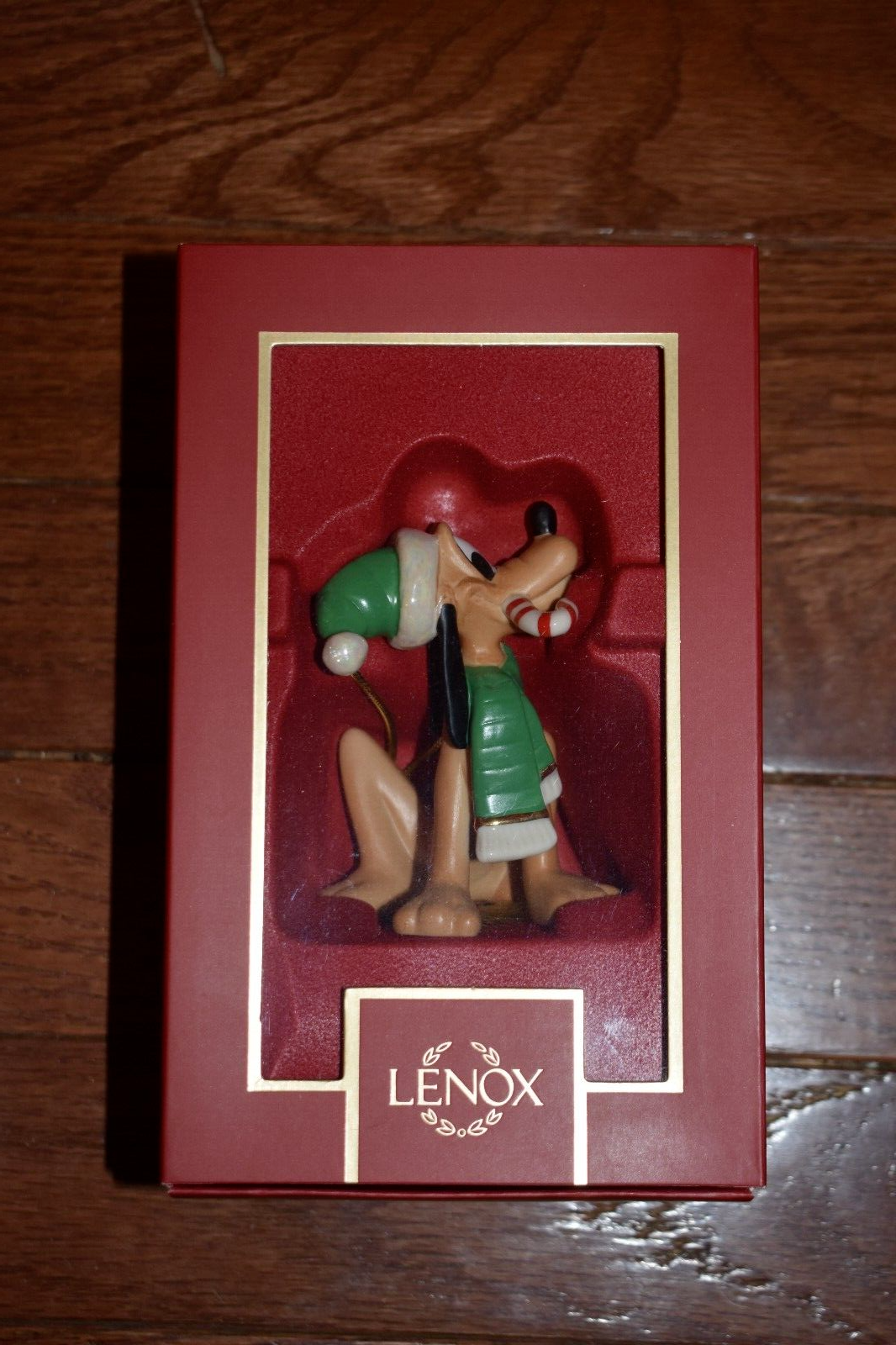 Lenox Disney Pluto Figurine Ornament Mickey's Dog Candy Cane Treat Christmas NEW7