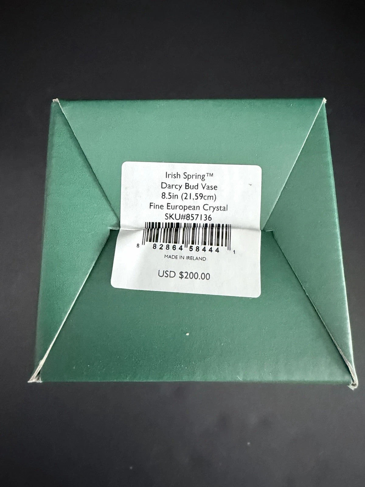 Lenox Irish Spring Crystal Darcy Bud Vase Flower Hand Cut 8.5" Ireland Gift NEW3