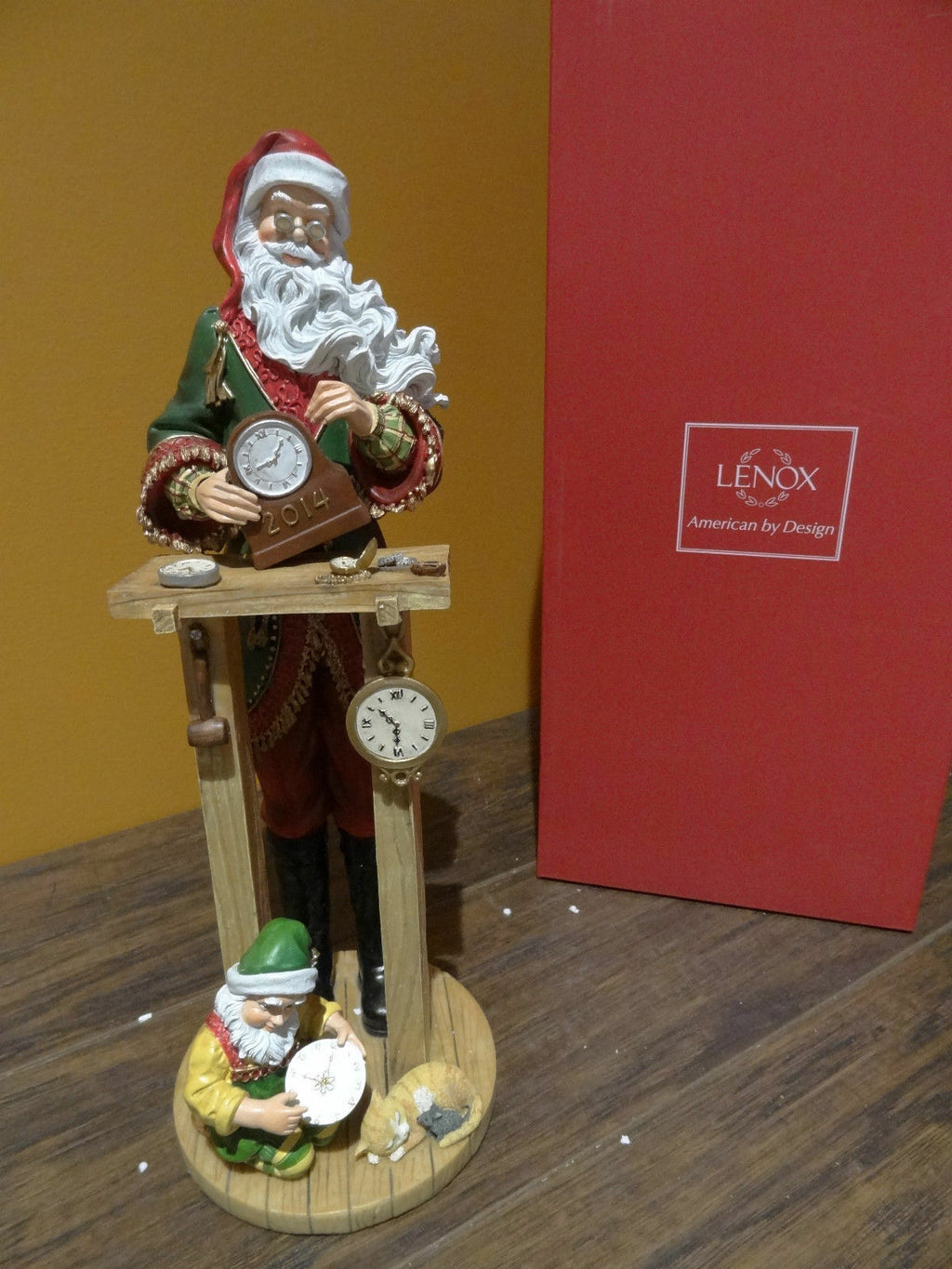 Lenox 2014 Santa Pencil Figurine Annual Clock Shop Countdown to Christmas LE NEW2