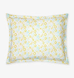 Sferra Geometrico Queen Duvet Set 3PC Aqua Yellow Diamond Percale Print Italy Ne13
