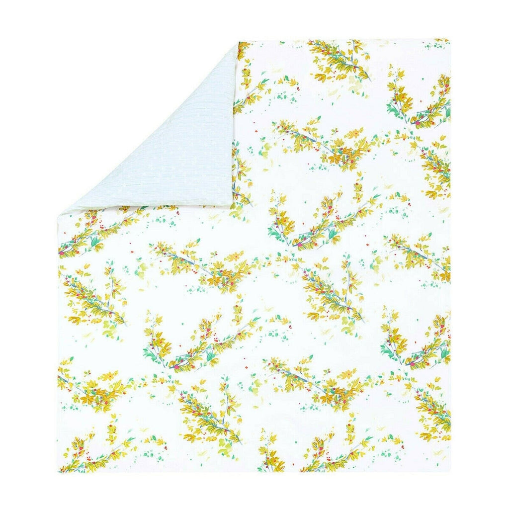 Yves Delorme Lucine King Duvet Set 3PC Floral Print Reversible Lace Finish NEW7