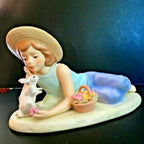 Lenox Easter Springtime Girl's Daydreams Figurine Bunny Meadow Flower Basket NEW1