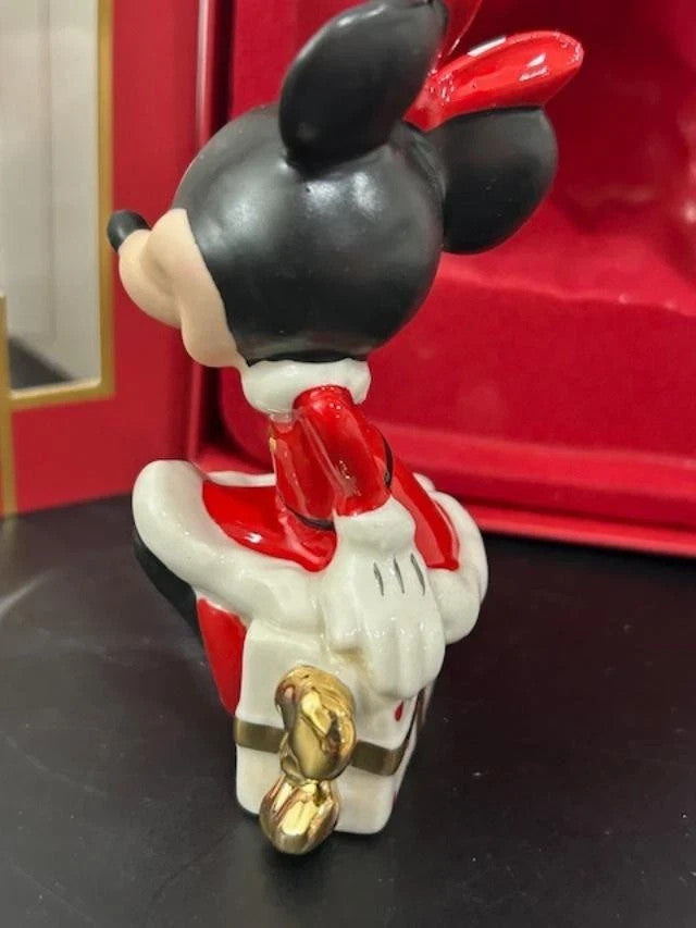 Lenox Disney 2024 Minnie Mouse Figurine Ornament Sitting On Gift NEW7