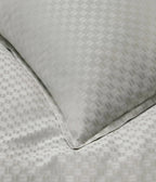 Sferra Macchia Grey Standard Shams Pair  Basketweave Cotton Jacquard Italy NEW2