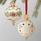 Lenox 2019 Annual Ornament Ivory Pierced Gold Stars Bas Relief Christmas NEW3