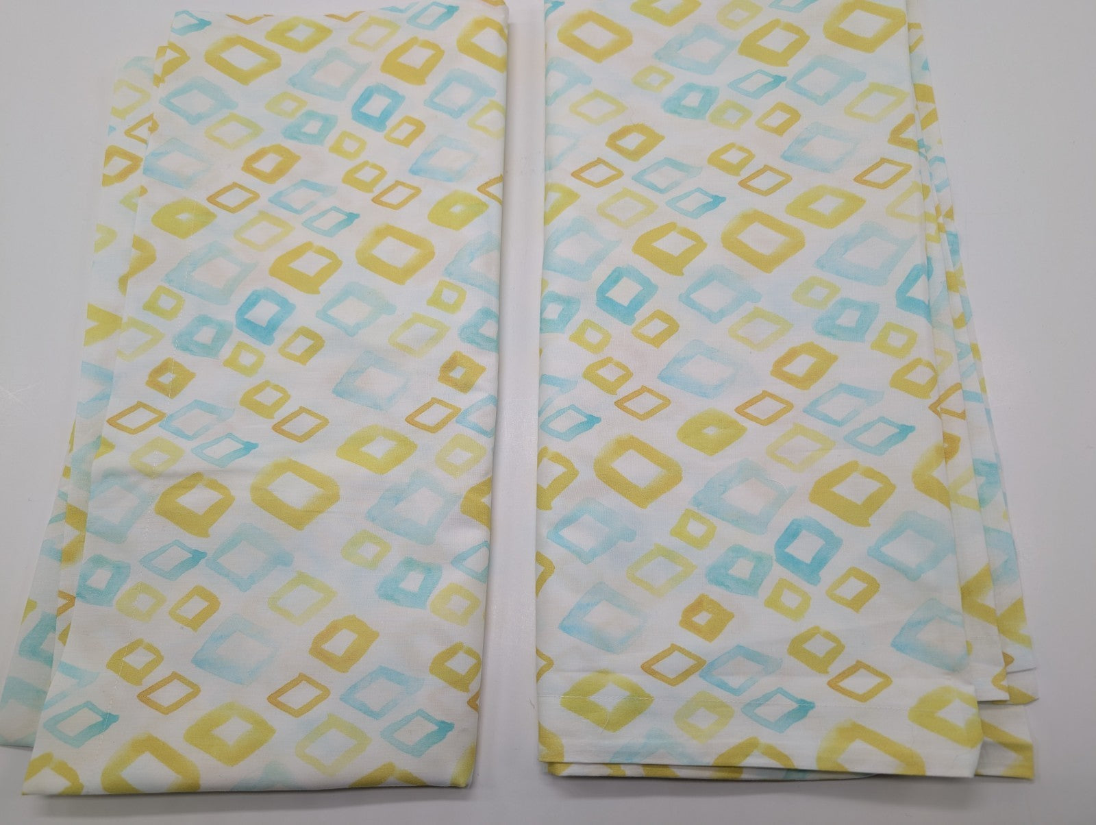 Sferra Geometrico Queen Duvet Set 3PC Aqua Yellow Diamond Percale Print Italy Ne20