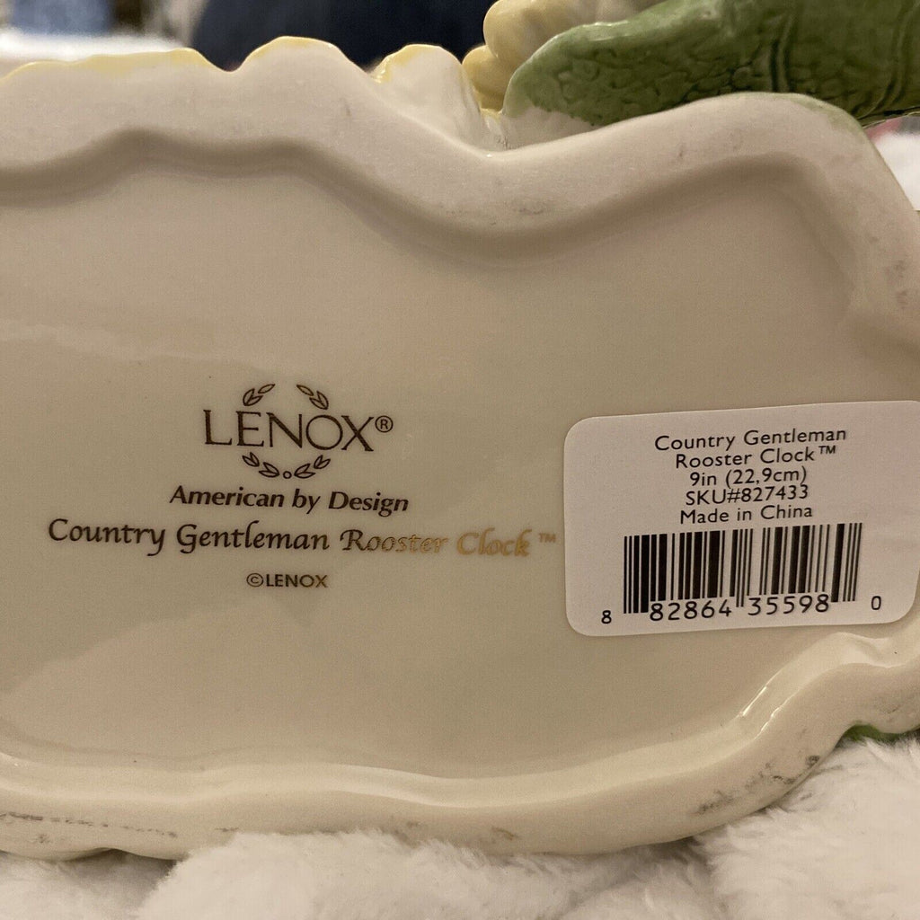 Lenox Rooster Clock Figurine Country Gentleman Colorful Sunflowers Quartz 9" NEW4