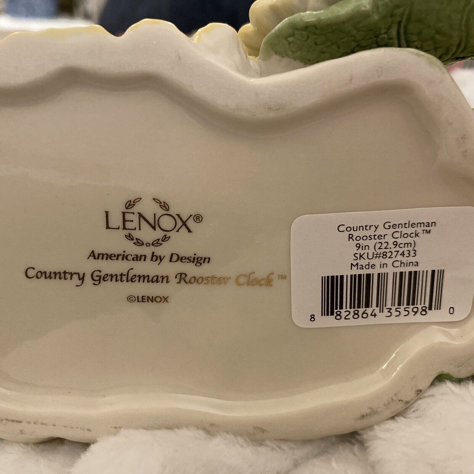 Lenox Rooster Clock Figurine Country Gentleman Colorful Sunflowers Quartz 9" NEW4
