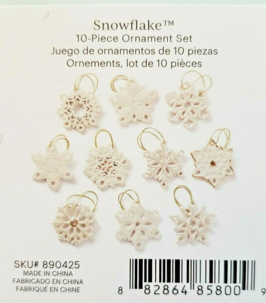 Lenox Snowflake Miniature Tree Ornaments Set Of 10 Winter Christmas New5