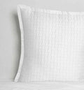 Sferra Sampietrini White Euro Sham Quilted Cobblestone Pattern Cotton Italy NEW0