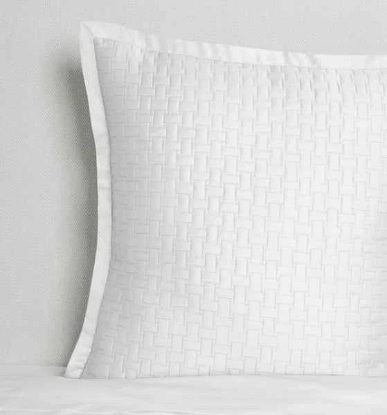 Sferra Sampietrini White Euro Sham Quilted Cobblestone Pattern Cotton Italy NEW0