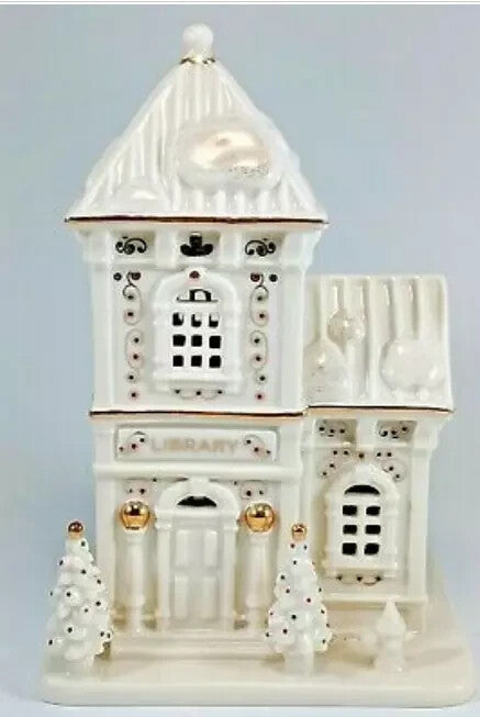 Lenox  Mistletoe Park Lighted Library Figurine Village Treasures Christmas NEW1