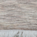Sferra Pebble Throw Blanket Fringe Linen Woven Linear Design Oversized Italy NEW1