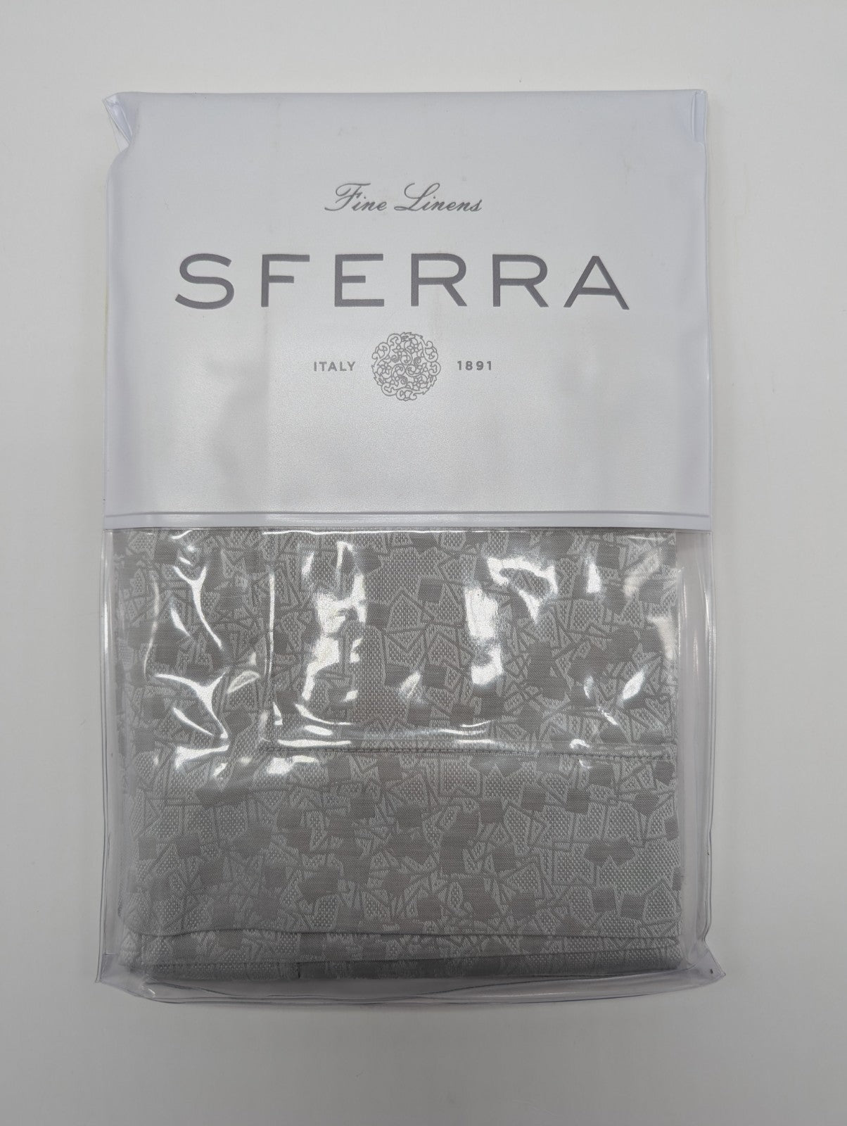 Sferra Catella Grey Euro Sham Squares Cotton Sateen Jacquard Soft Italy NEW18