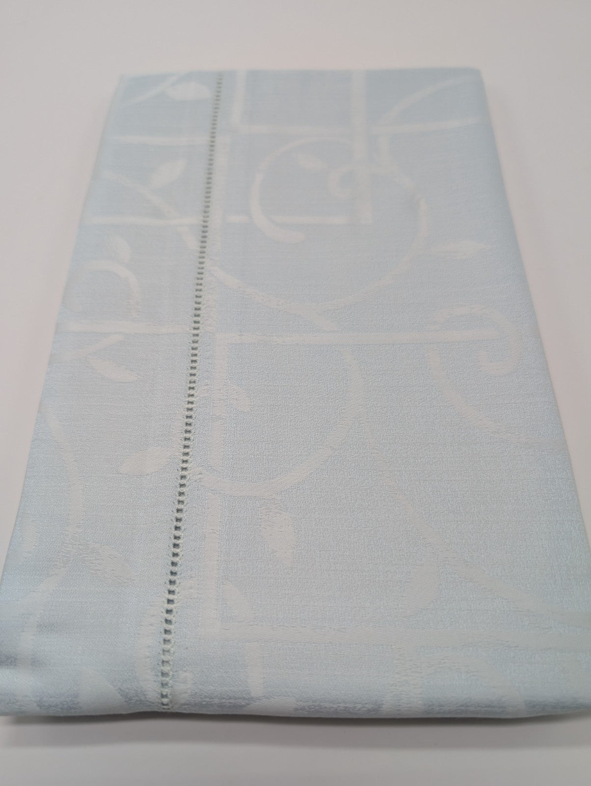 Sferra Graticcio Aquamarine King Duvet Set 3PC Cotton Sateen Jacquard Italy NEW5