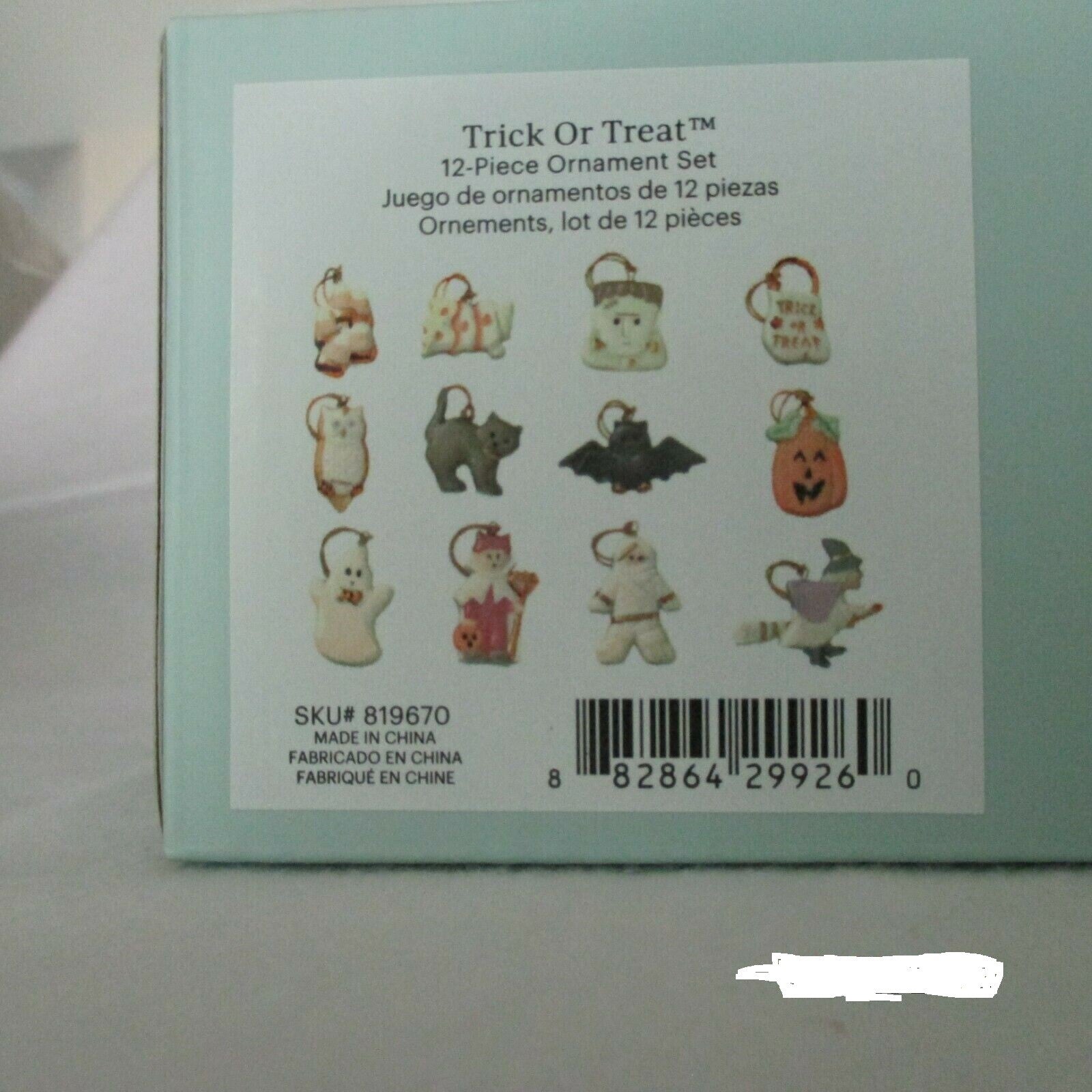Lenox Halloween Trick Or Treat Miniature Tree Ornaments 12 Pumpkin Ghost Cat NEW5