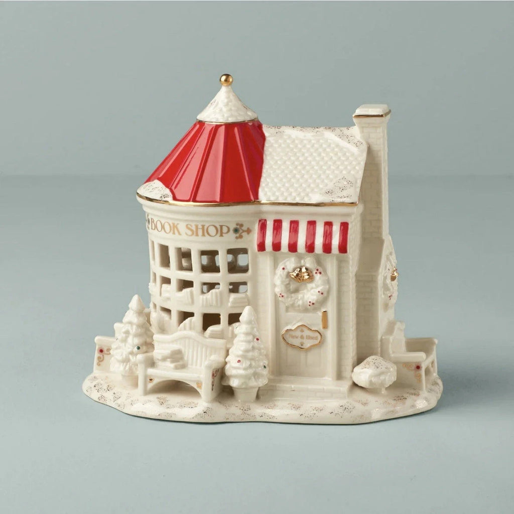 Lenox Mistletoe Park Lighted Book Store Figurine Village Treasures Christmas NEW9