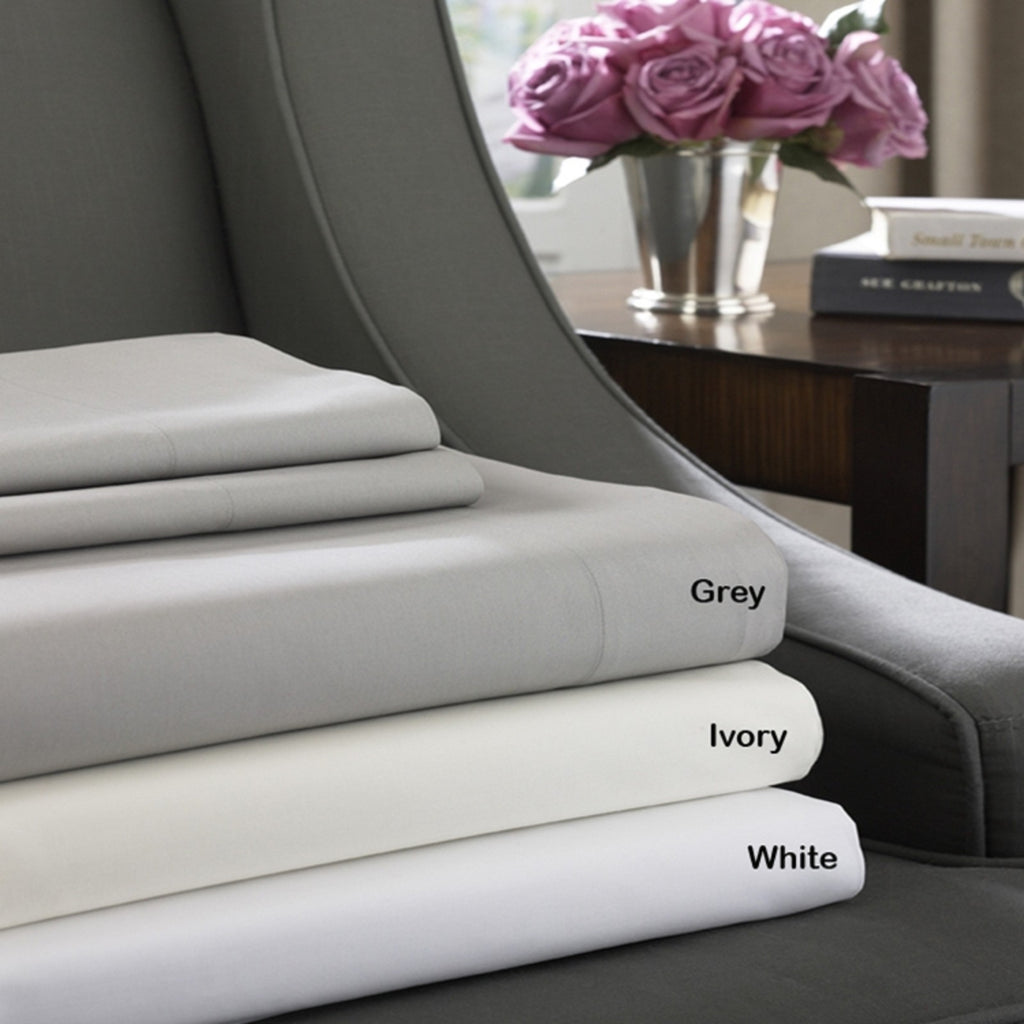 Sferra Celeste Ivory King Sheet Set 4PC 100% Cotton Percale 406TC Soft Italy NEW5