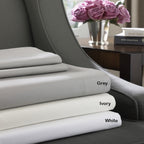Sferra Celeste Ivory King Sheet Set 4PC 100% Cotton Percale 406TC Soft Italy NEW5