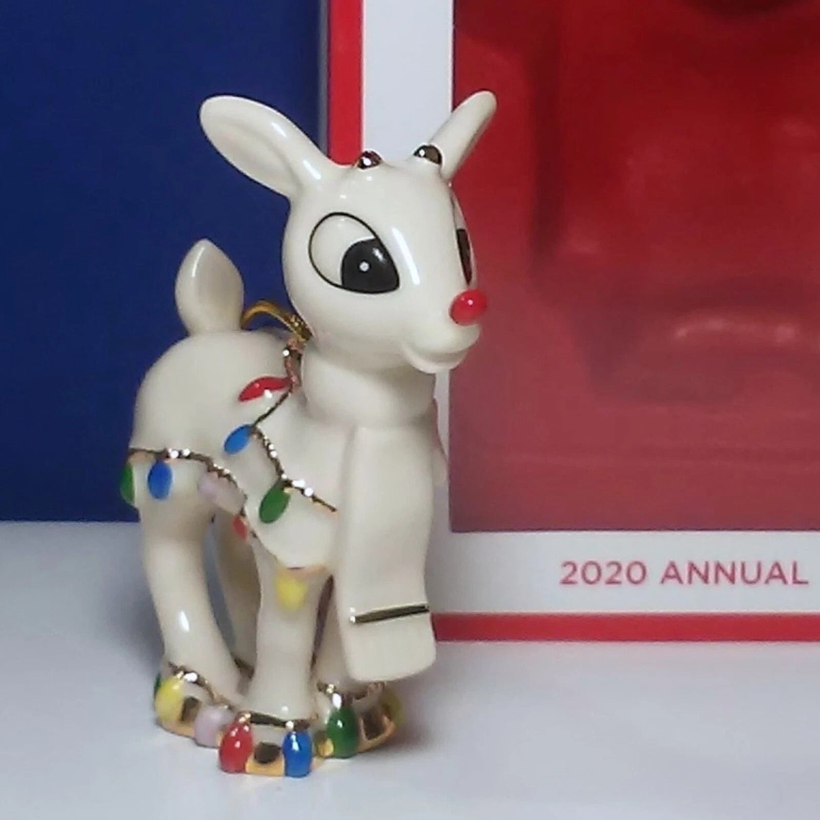 Lenox 2020 Rudolph's Christmas Glow Ornament Figurine Red Nosed Reindeer NEW11