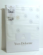 Yves Delorme Super King Flat Sheet Embroidered Snowflakes Egyptian Cotton LE NEW7