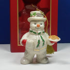 Lenox 2022 Snowman Figurine Ornament Annual Treats Cookies Cocoa Christmas NEW5