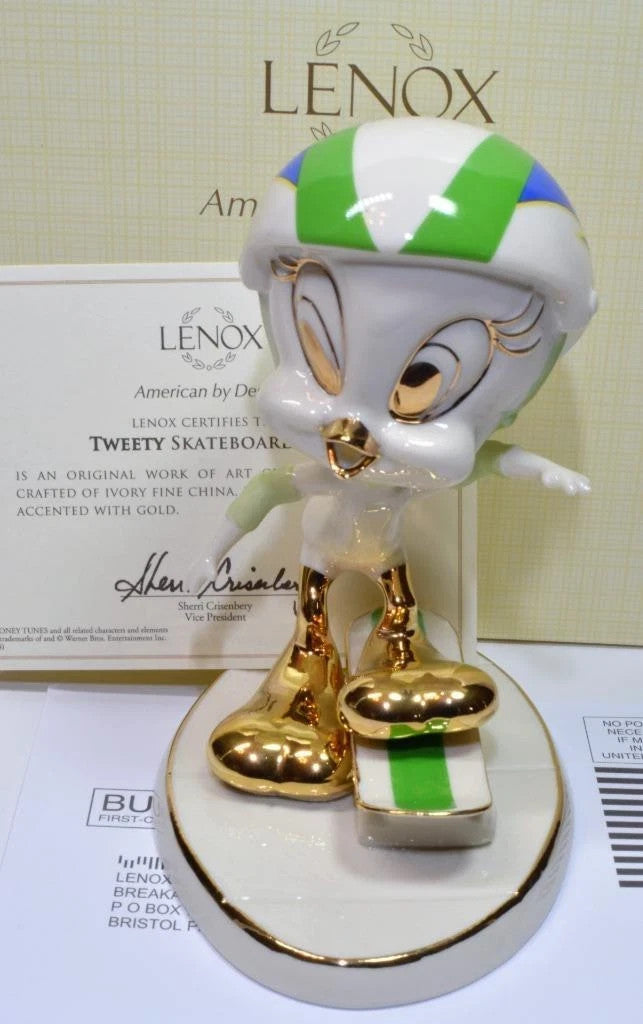 Lenox Tweety Bird Skateboarding Figurine Helmet Looney Tunes Warner Bros NEW1
