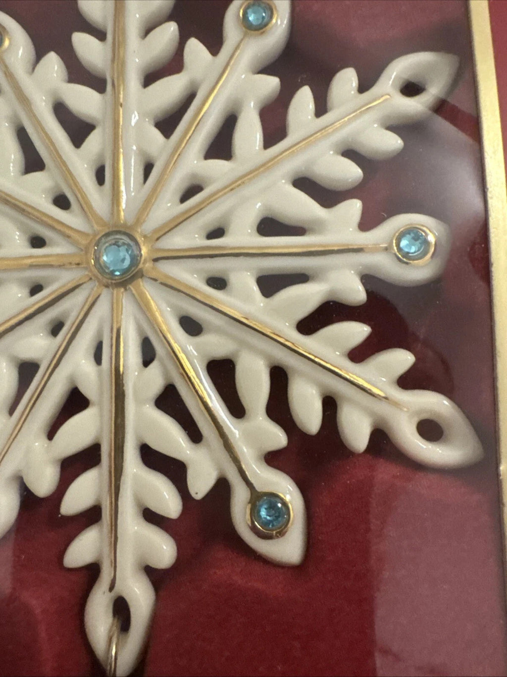 Lenox 2024 Gemmed Snowflake Ornament Annual Icy Blue Crystals Christmas Gift NEW5