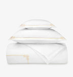 Sferra Fiorina Euro Continental Shams 2 Carnation Embroidery Cotton Percale NEW8