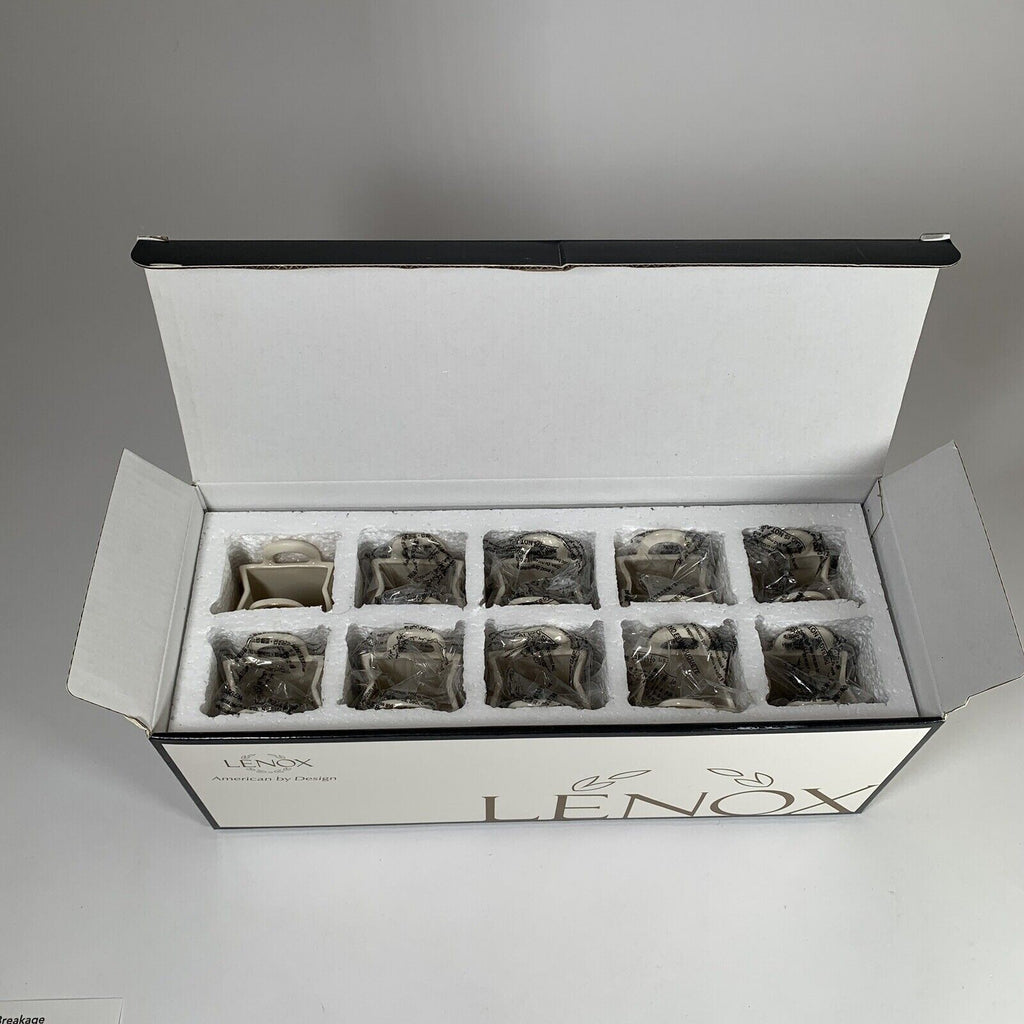 Lenox  Porcelain Thank You Party Favors Gift Set Of 10 Ivory Gold  3" NEW2