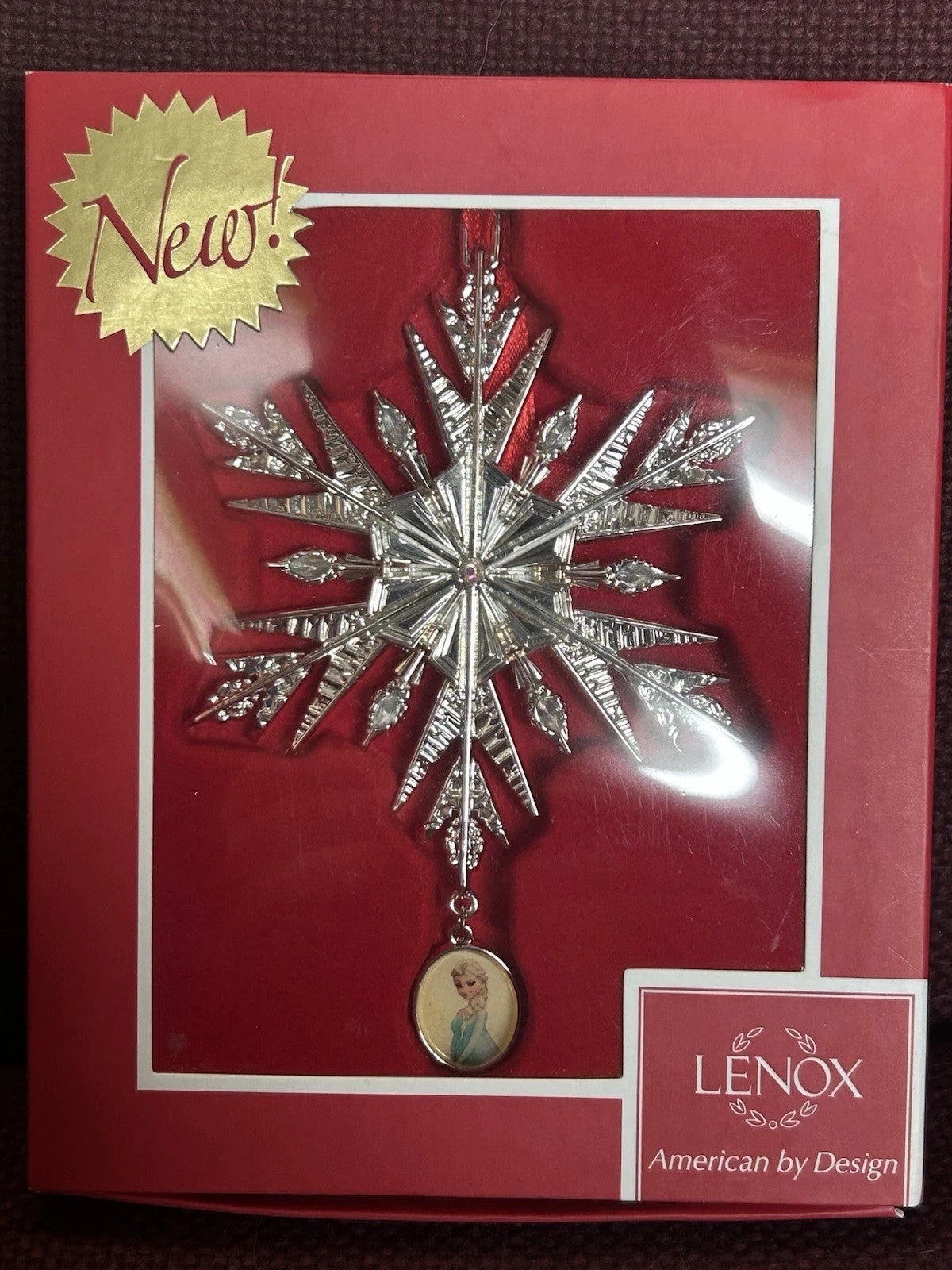 Lenox Disney Frozen Queen Elsa's Snowflake Ornament Silver Cameo Christmas NEW10